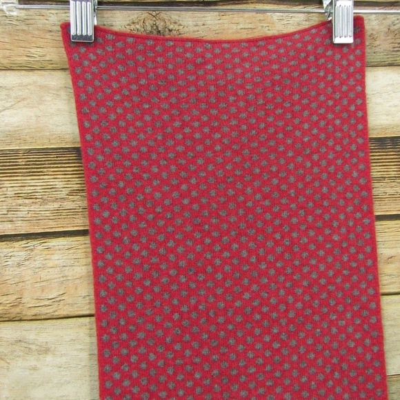 Cashmer Italy Gray/Red Polka Dot Scarf - Picture 11 of 12